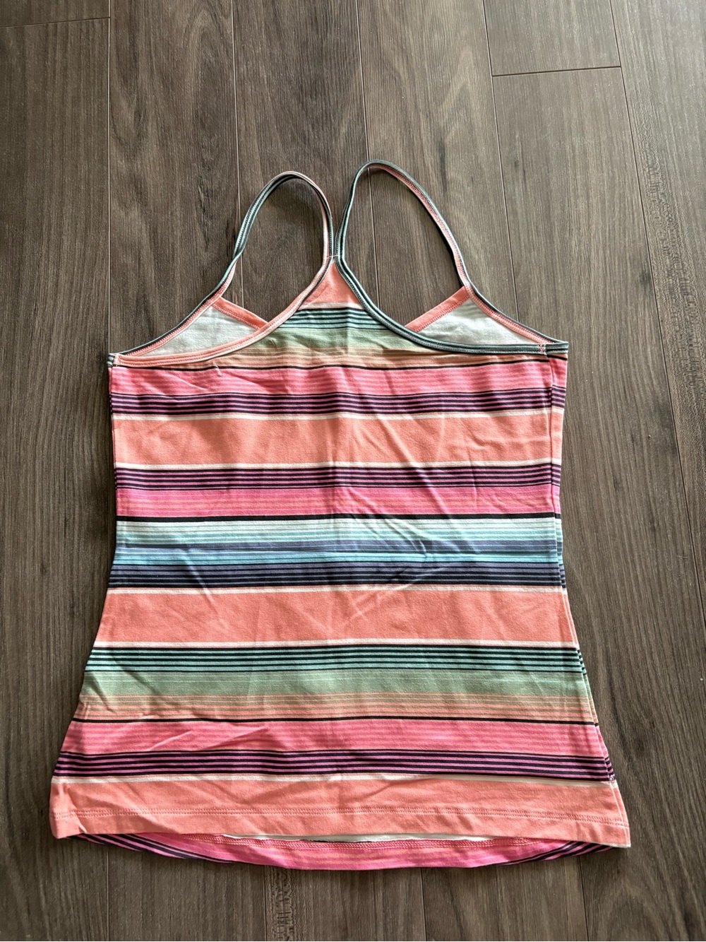 Y2K Garage Pink Coral Striped Henley Tank - Picture 2 of 4